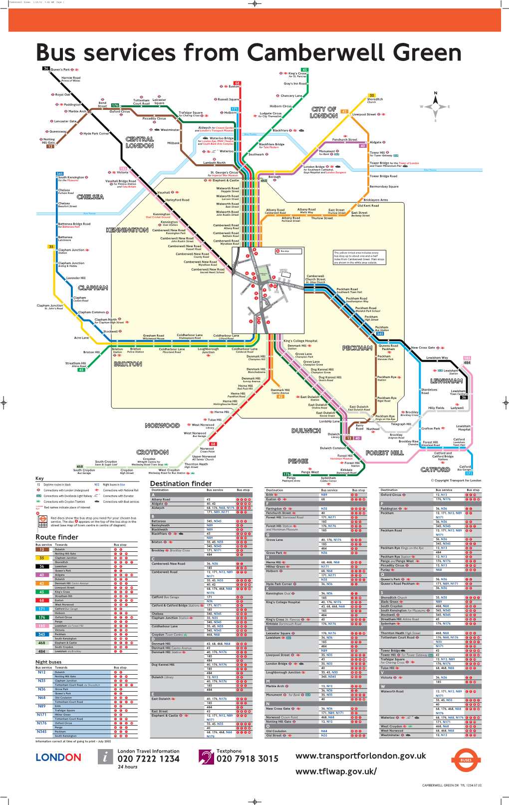 Bus Services from Camberwell Green 36 Queen’S Park 45 King’S Cross Harrow Road for St