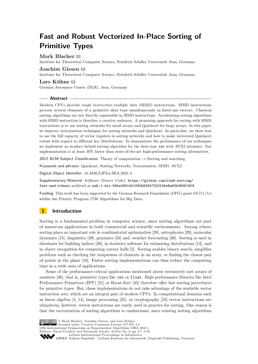 Fast and Robust Vectorized In-Place Sorting of Primitive Types