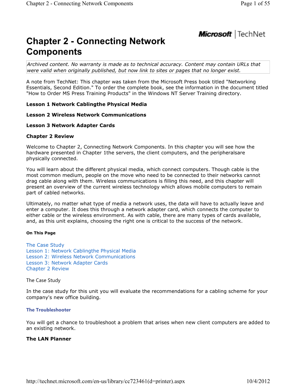 Connecting Network Components Page 1 of 55