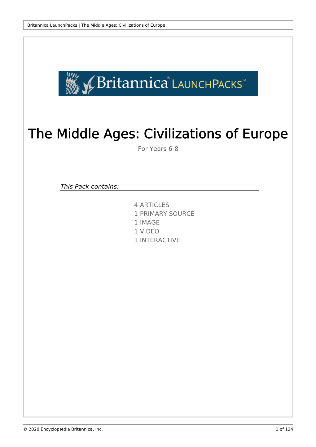 The Middle Ages: Civilizations of Europe