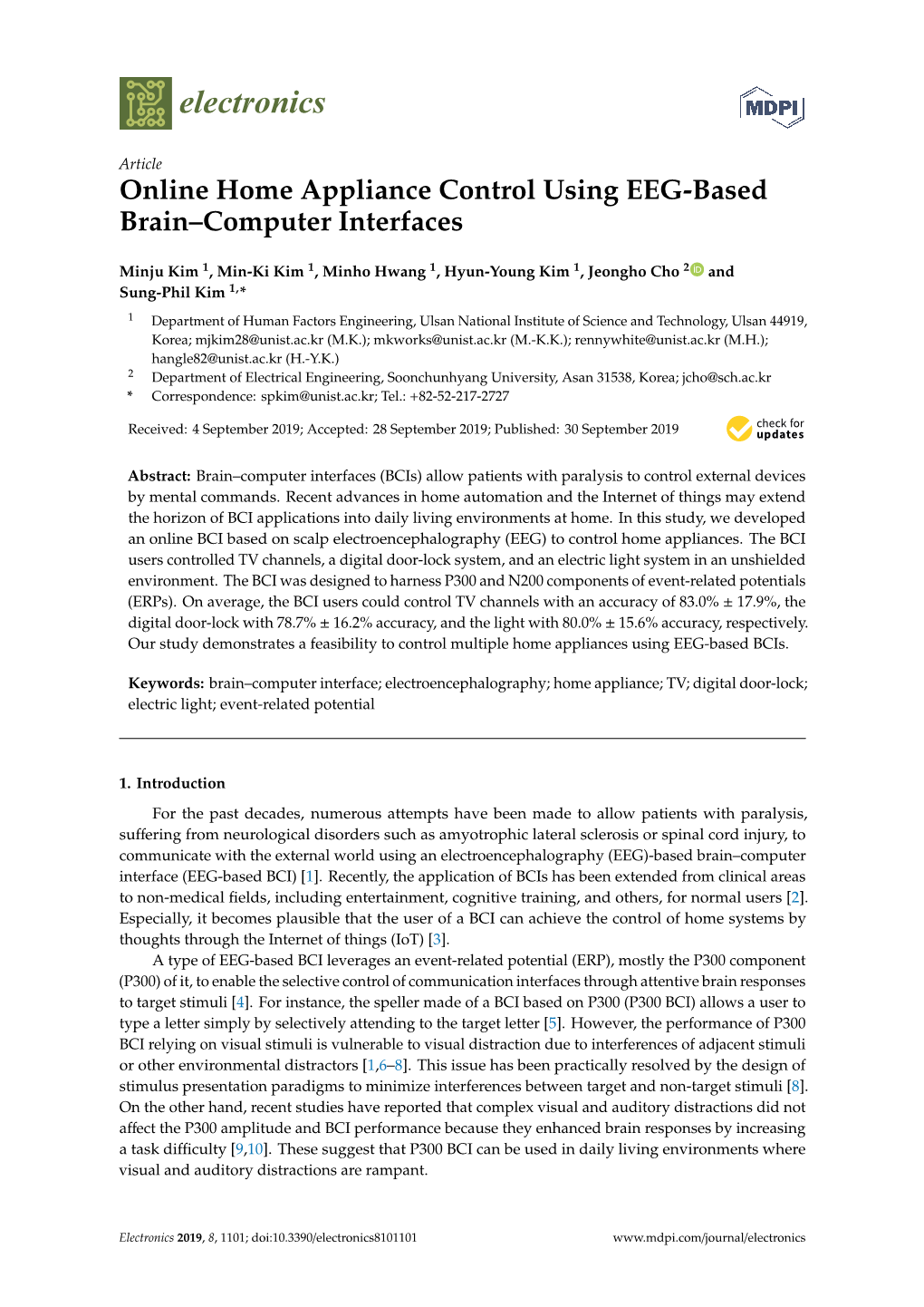 Online Home Appliance Control Using EEG-Based Brain–Computer Interfaces