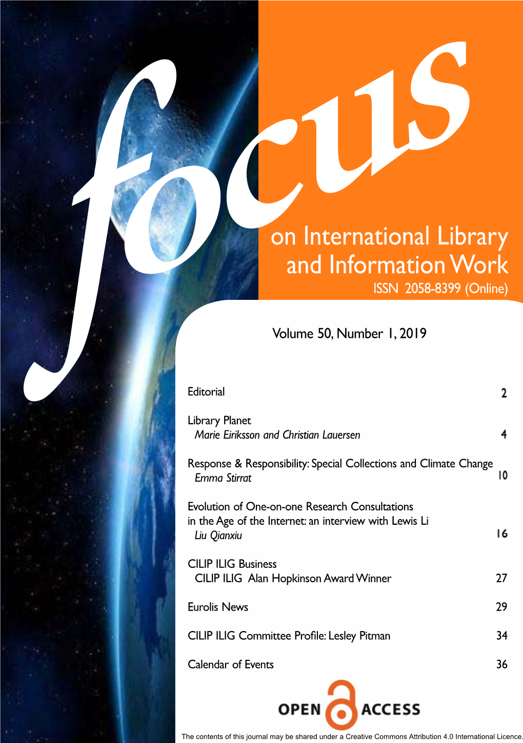 On International Library and Information Work ISSN 2058-8399 (Online)