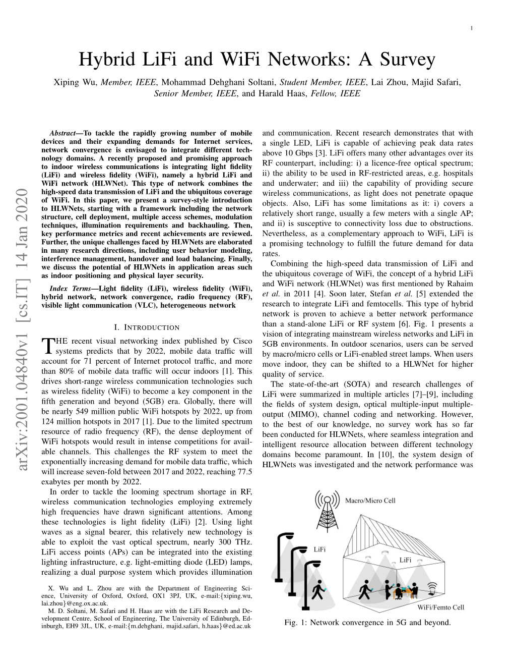 Hybrid Lifi and Wifi Networks