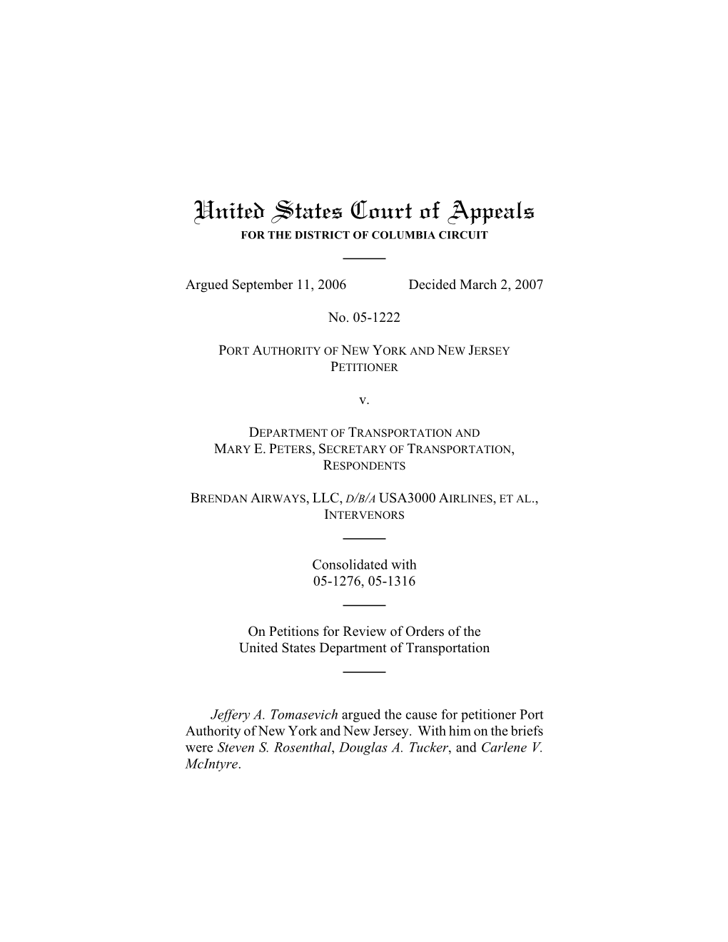 United States Court of Appeals for the DISTRICT of COLUMBIA CIRCUIT