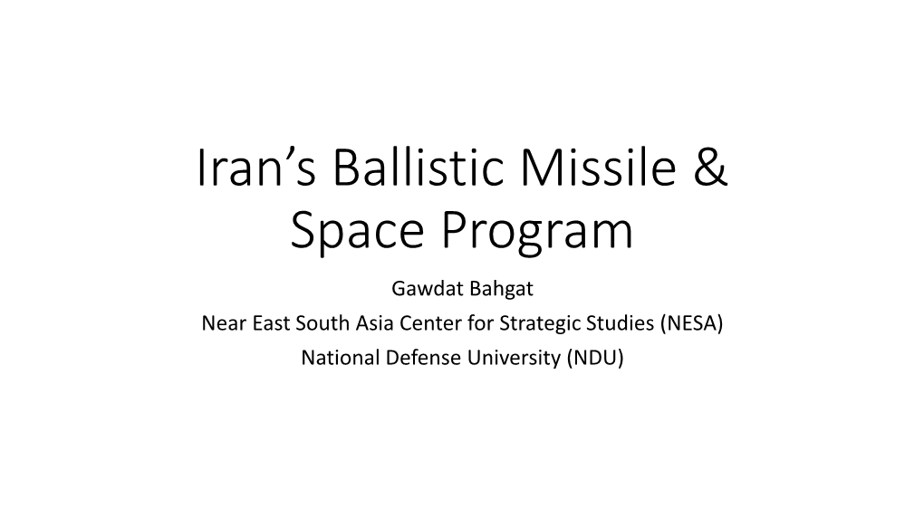 Iran's Ballistic Missile & Space Program-Converted