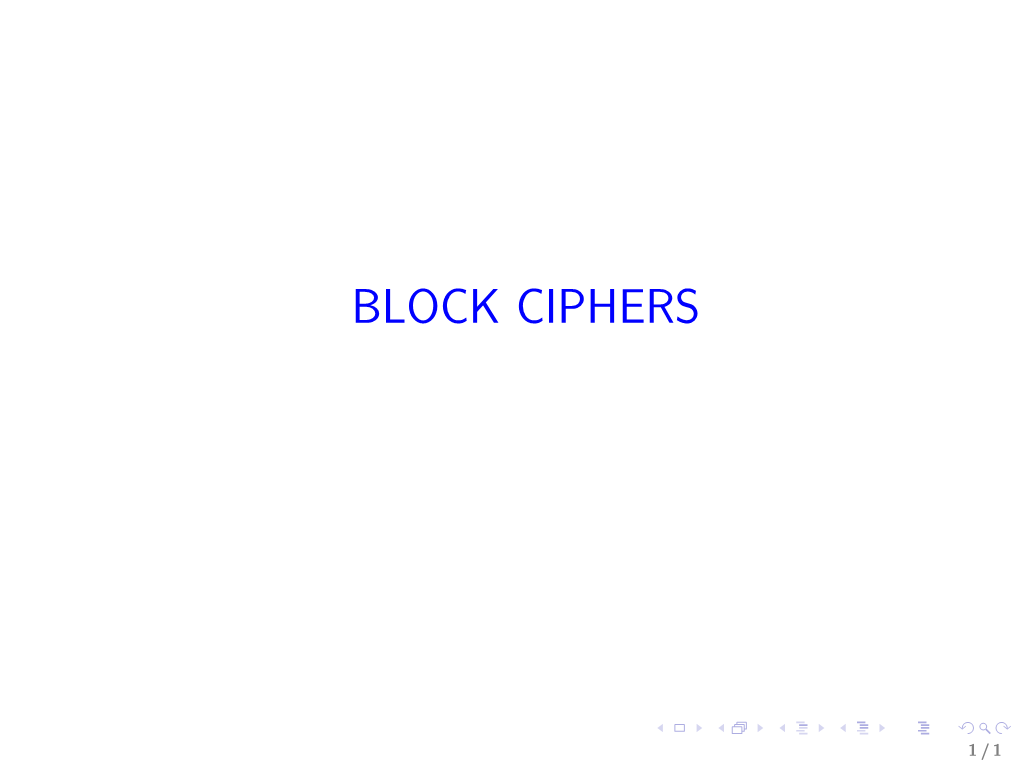 Block Ciphers