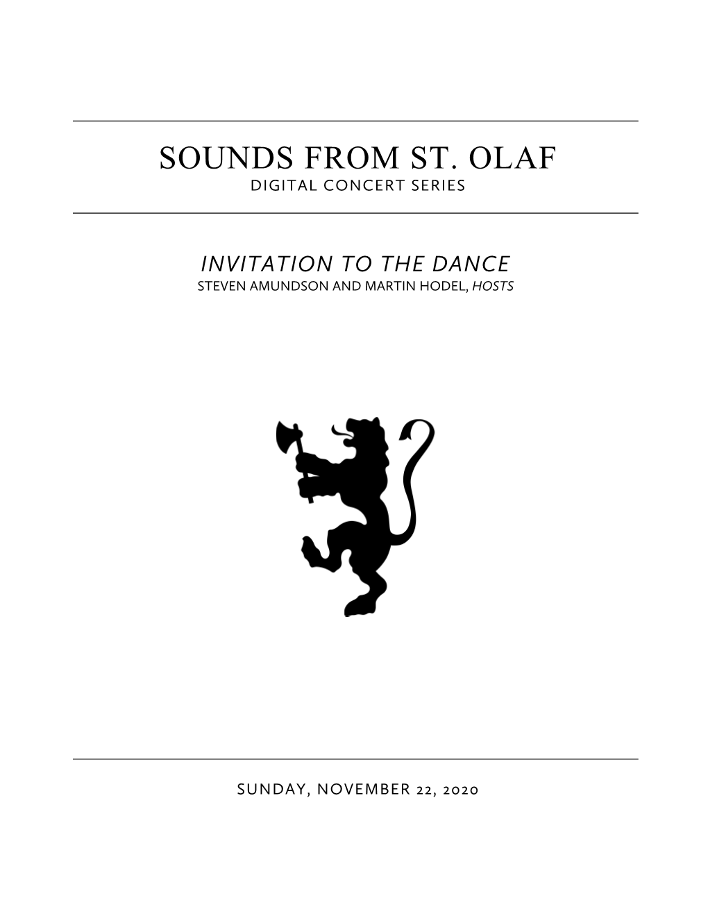 Sounds from St. Olaf Digital Concert Series