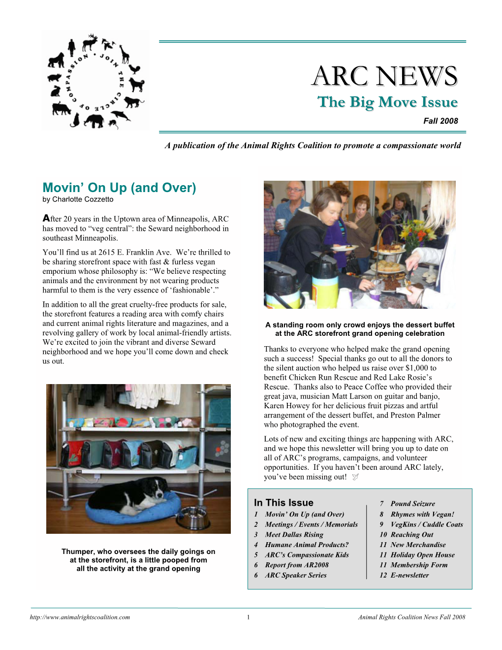 ARC News in Honor and in Memory of Published Twice Yearly 2615 E