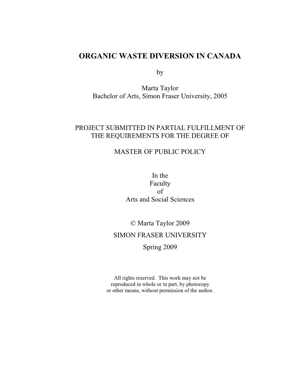 Organic Waste Diversion in Canada