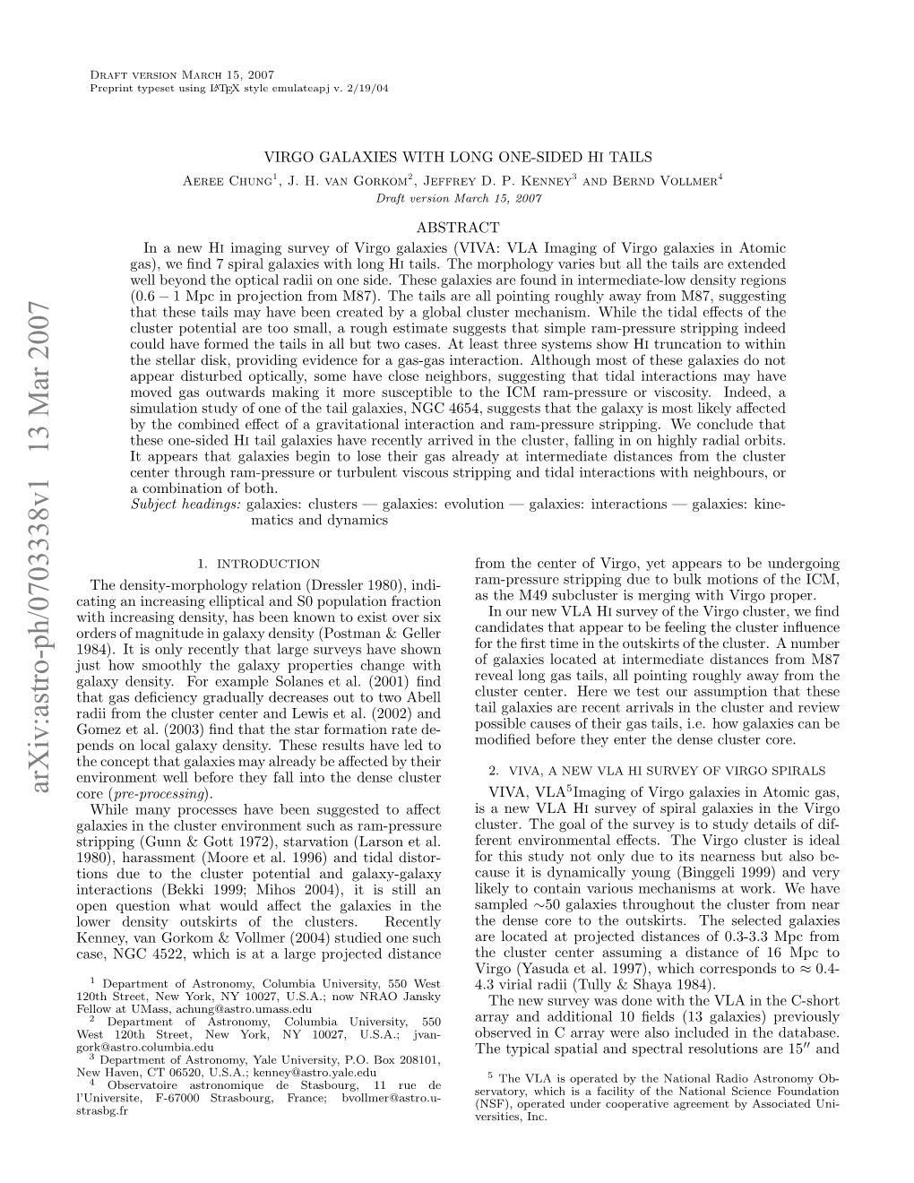 Arxiv:Astro-Ph/0703338V1 13 Mar 2007