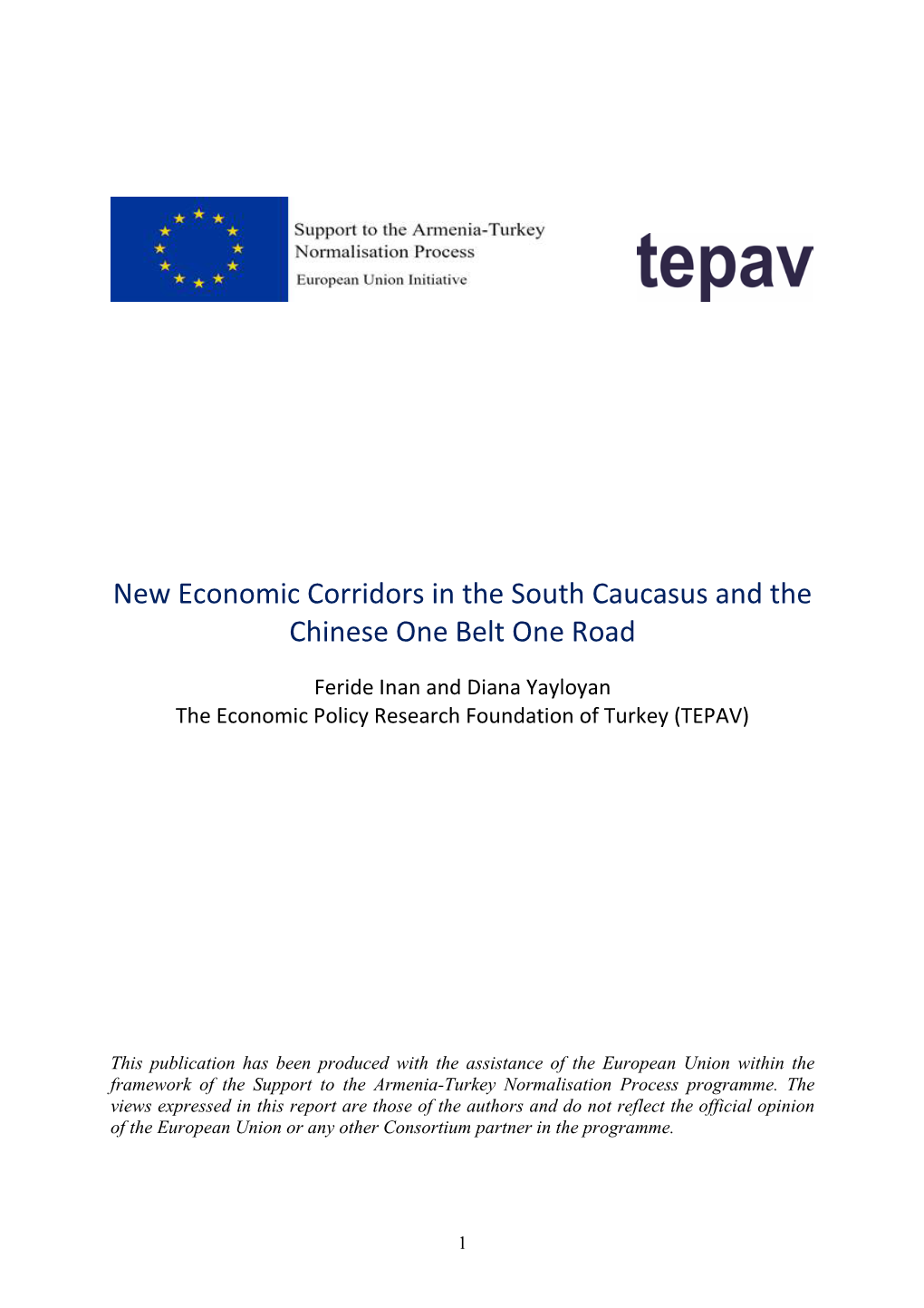 New Economic Corridors in the South Caucasus and the Chinese One Belt One Road