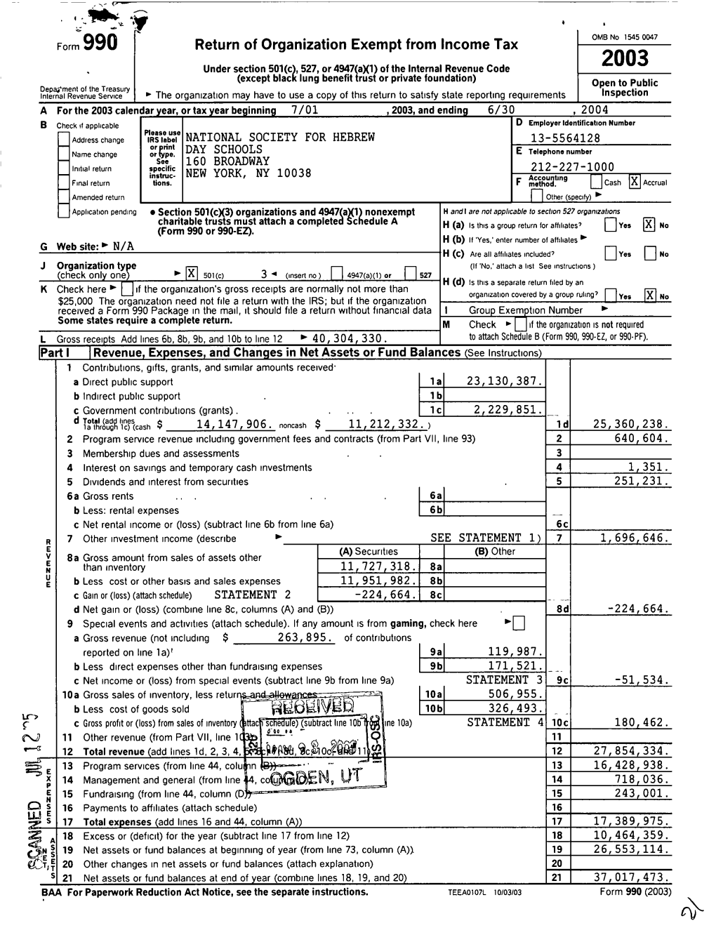 Return of Organization Exempt from Income