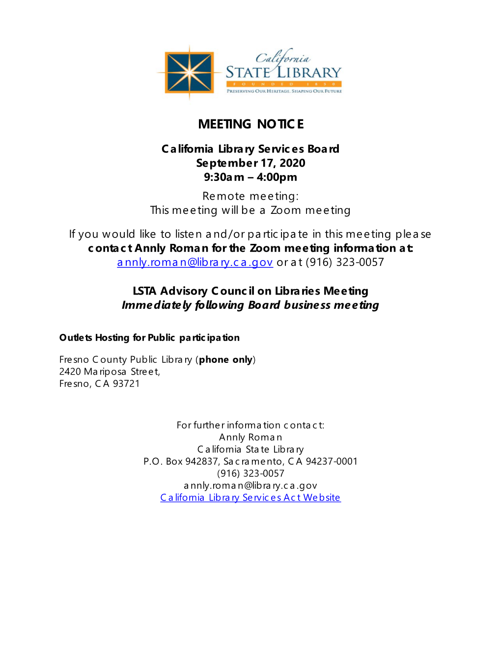 Meeting Notice