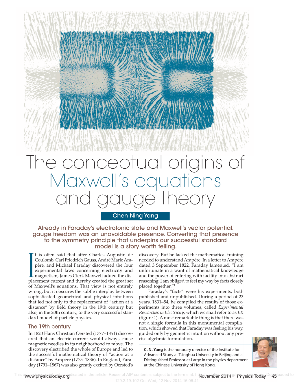 The Conceptual Origins of and Gauge Theory