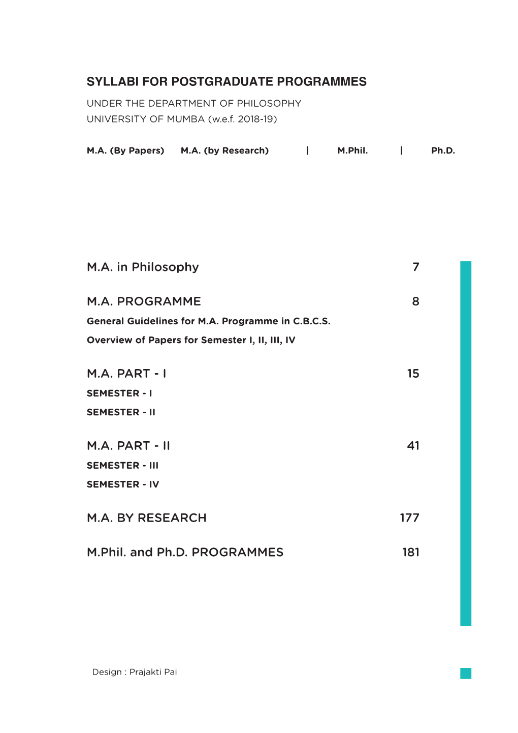 M.A. /M. Phil. /Ph.D. – Syllabus 2020