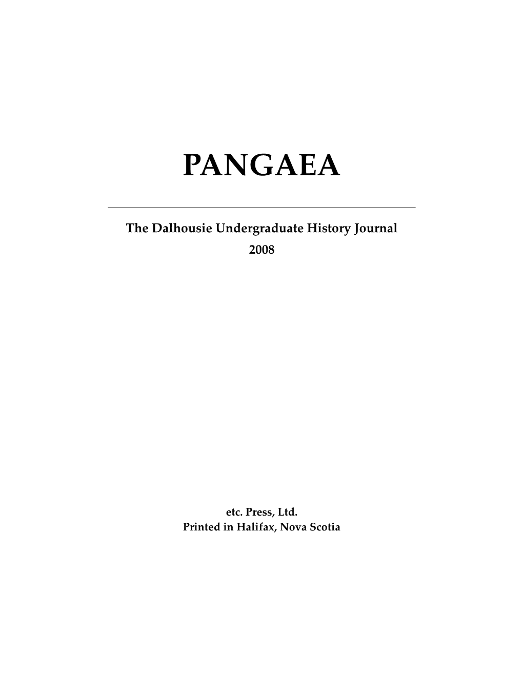 Pangaea 2008
