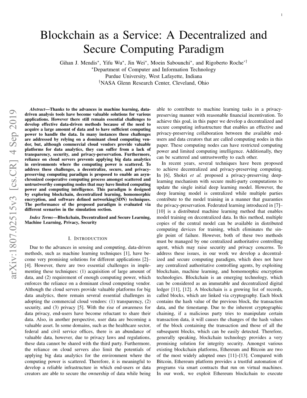 A Decentralized and Secure Computing Paradigm Gihan J