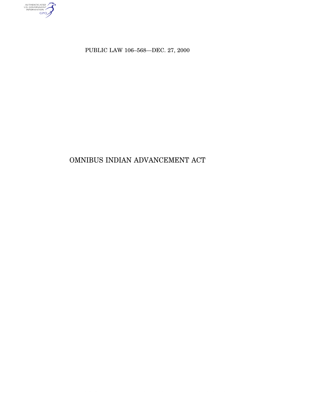 Omnibus Indian Advancement Act