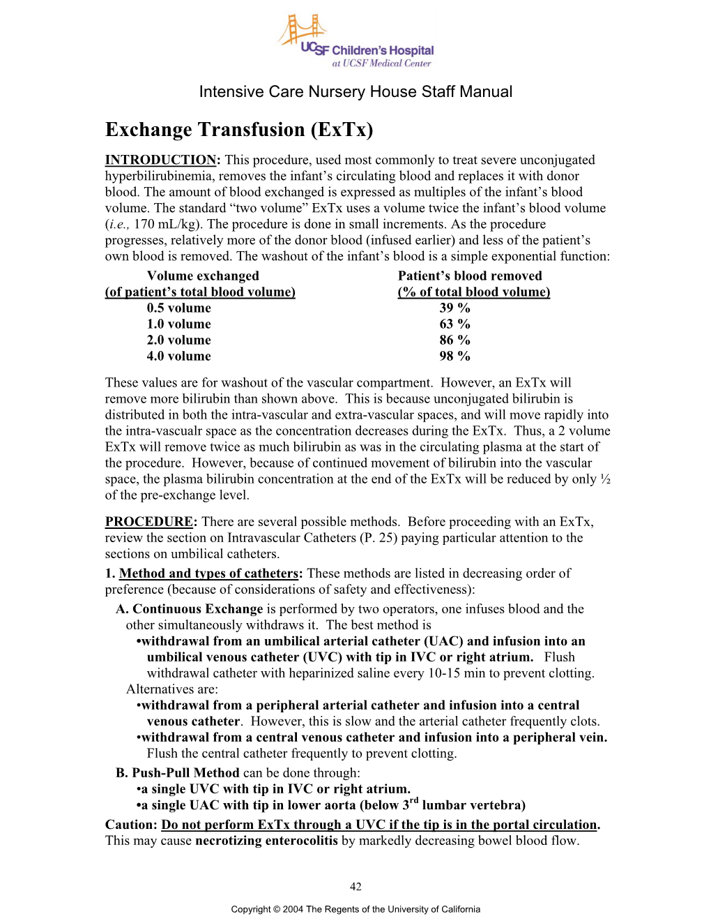 Exchange Transfusion (Extx)