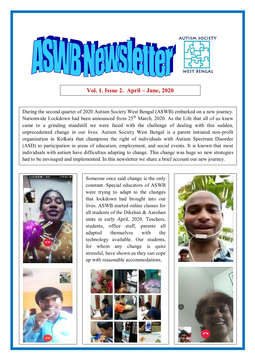 ASWB Newsletter April-June, 2020