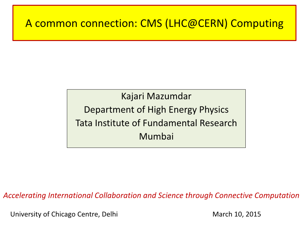 CMS (LHC@CERN) Computing