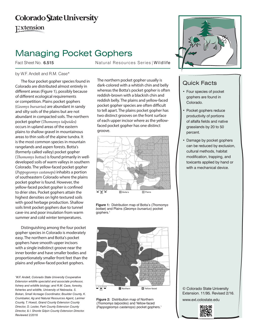 Managing Pocket Gophers Fact Sheet No