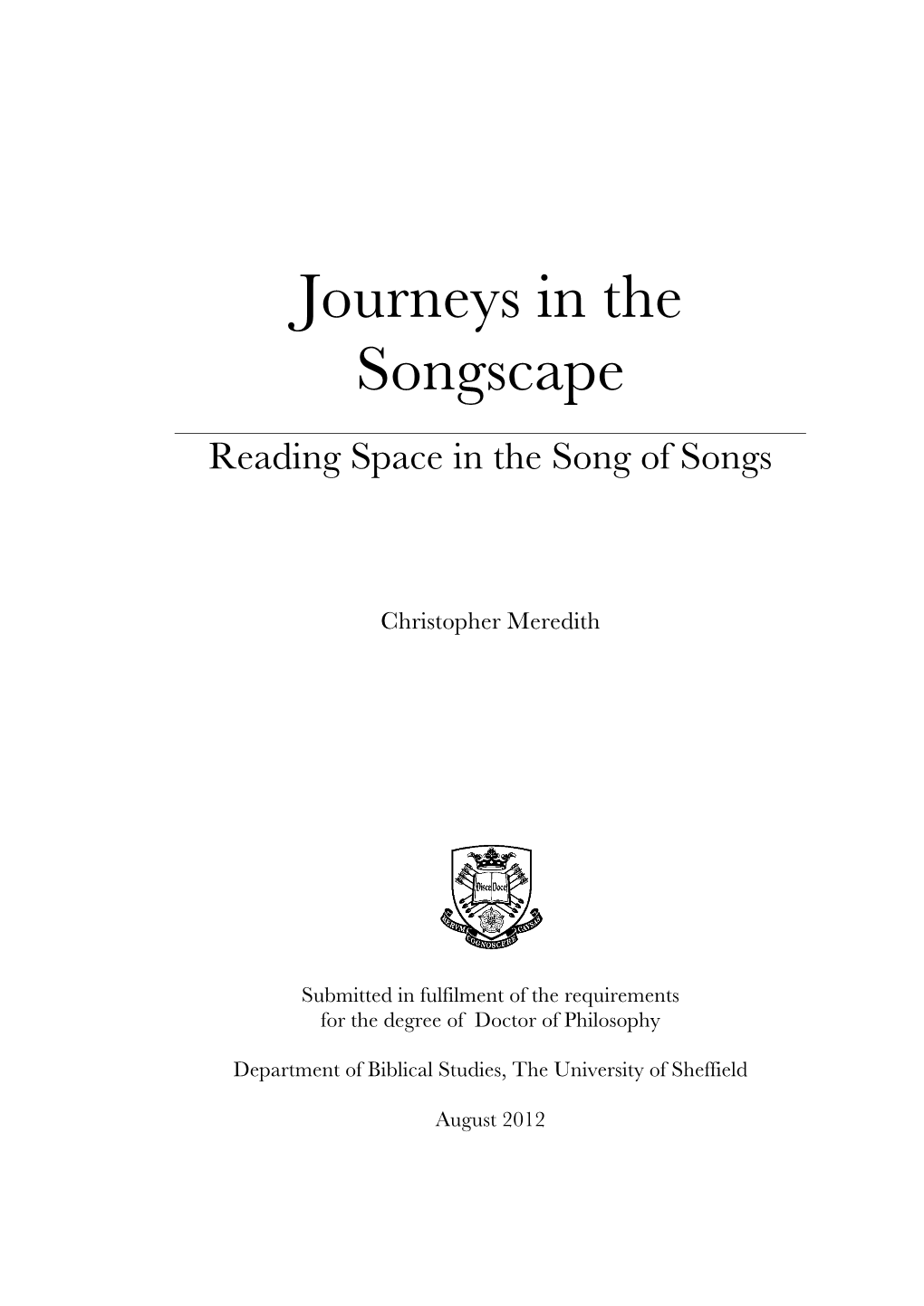 Journeys in the Songscape