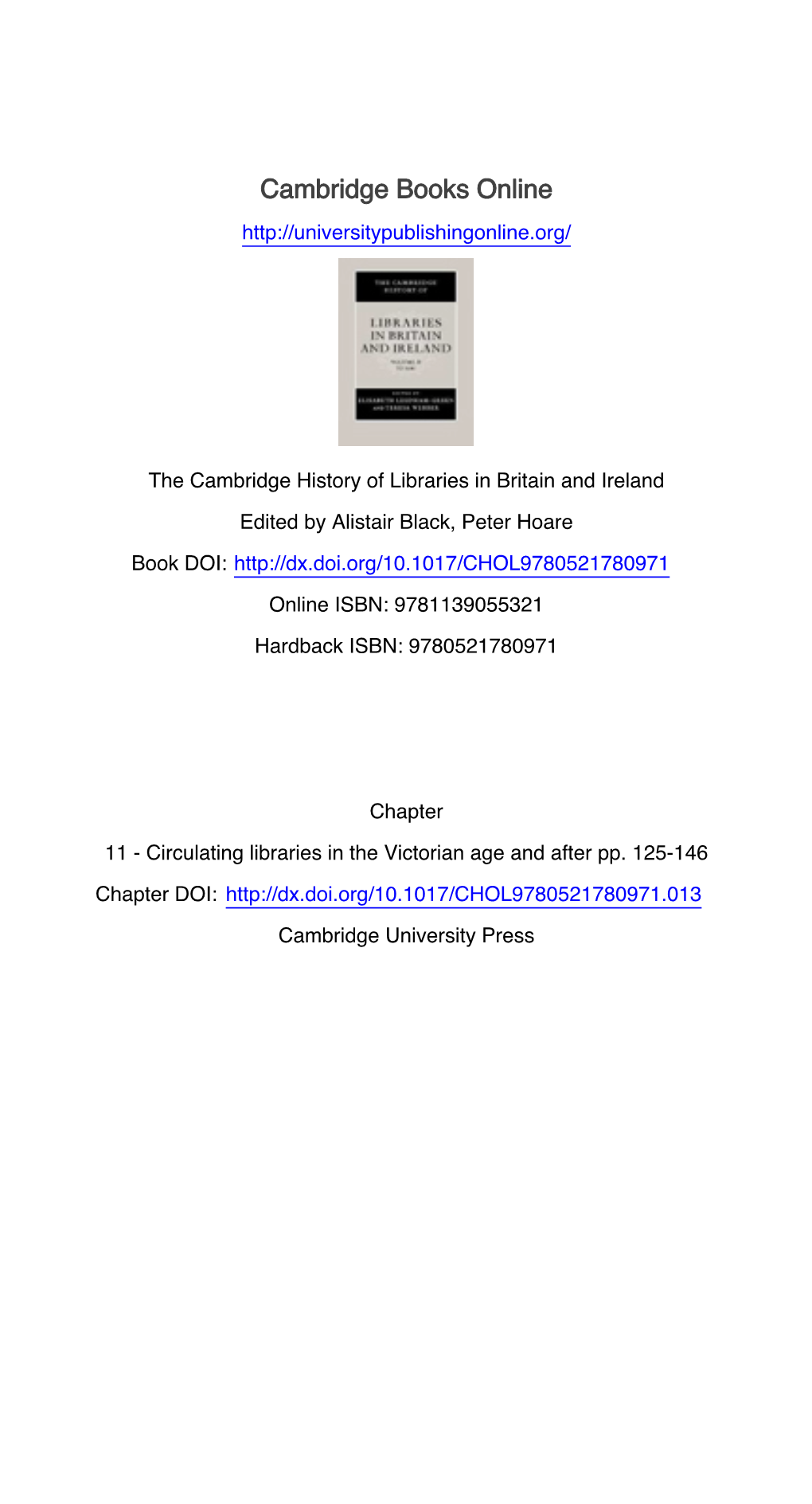 Cambridge Books Online