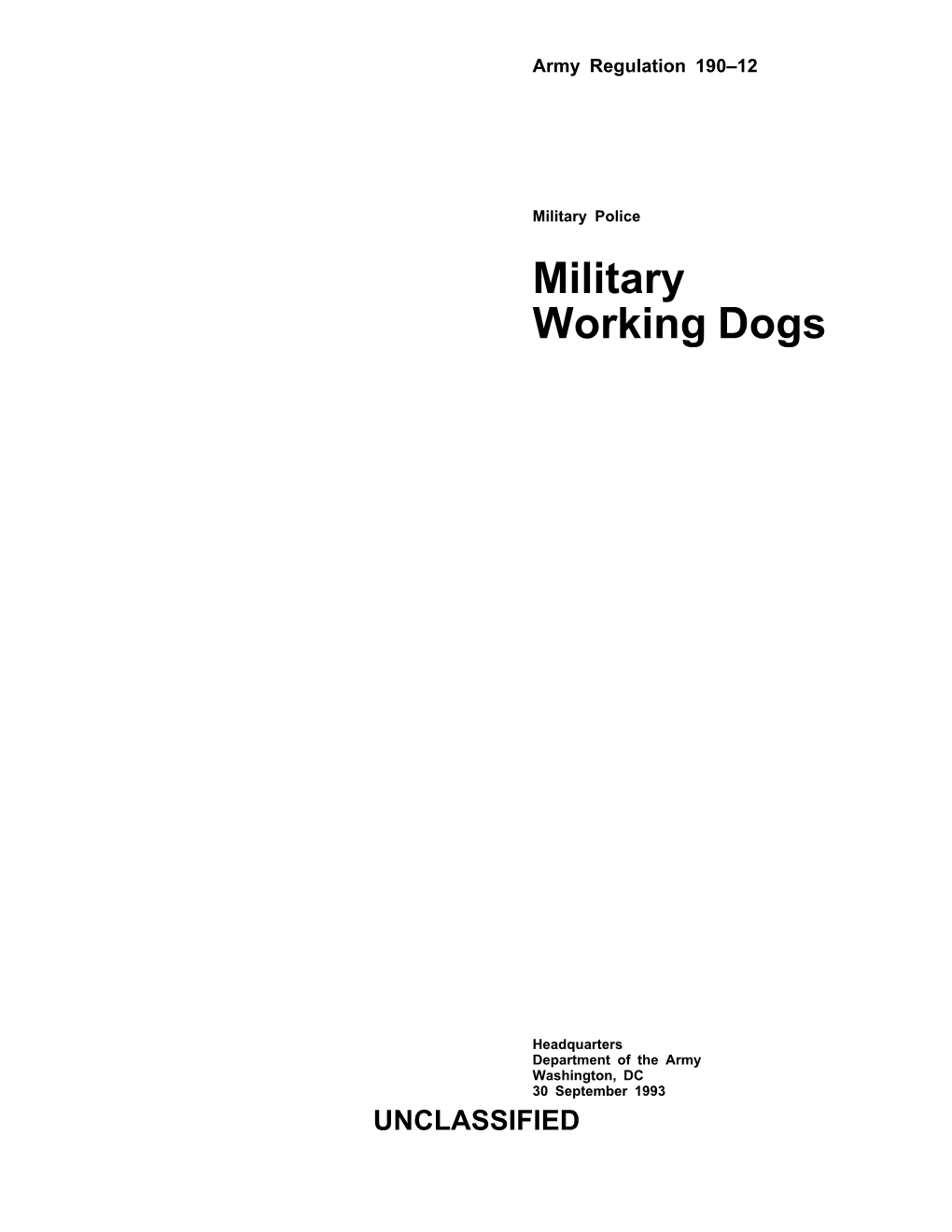 Military Working Dogs