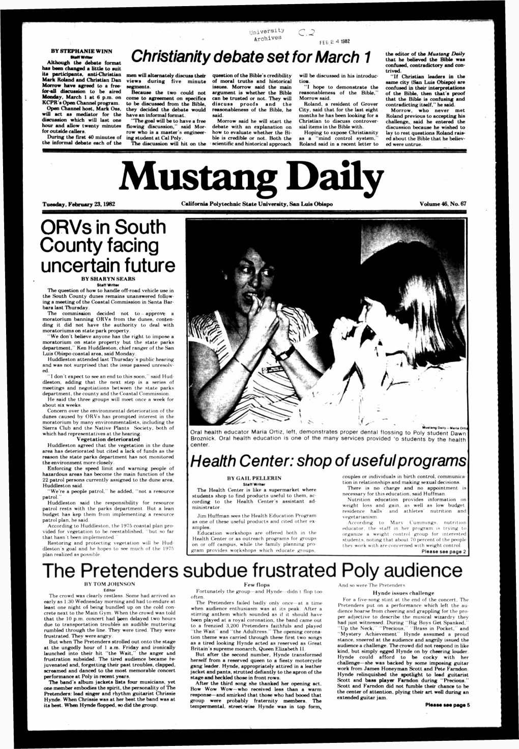 Mustang Daily, February 23, 1982