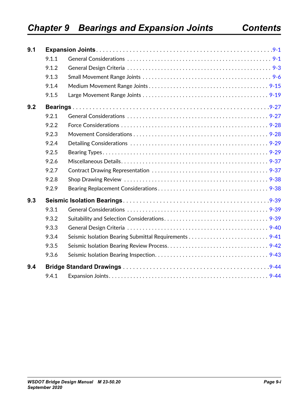 Chapter 9 Bearings and Expansion Joints Contents