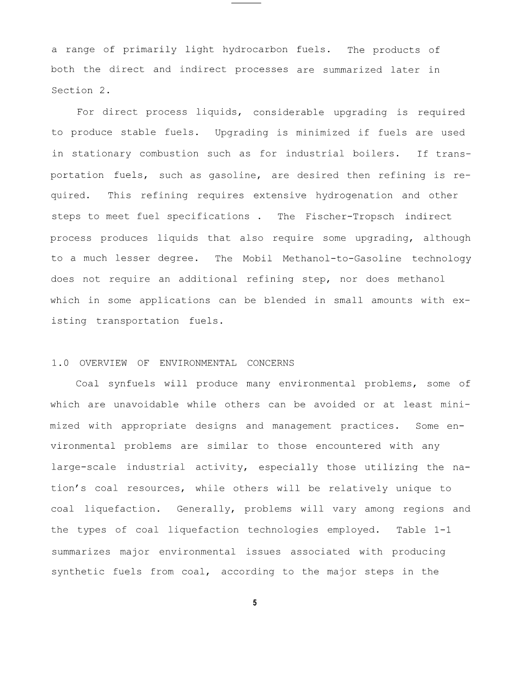 Environmental Issues of Synthetic Transportation Fuels from Coal (Part 4 of 9)