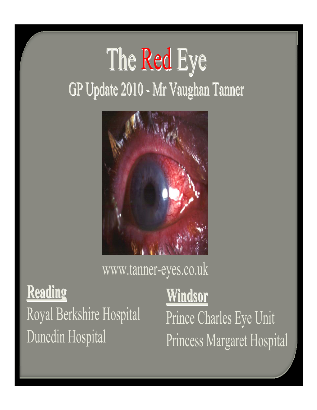 The Redred Eyeeye GPGP Updateupdate 20102010 -- Mrmr Vaughanvaughan Tannertanner