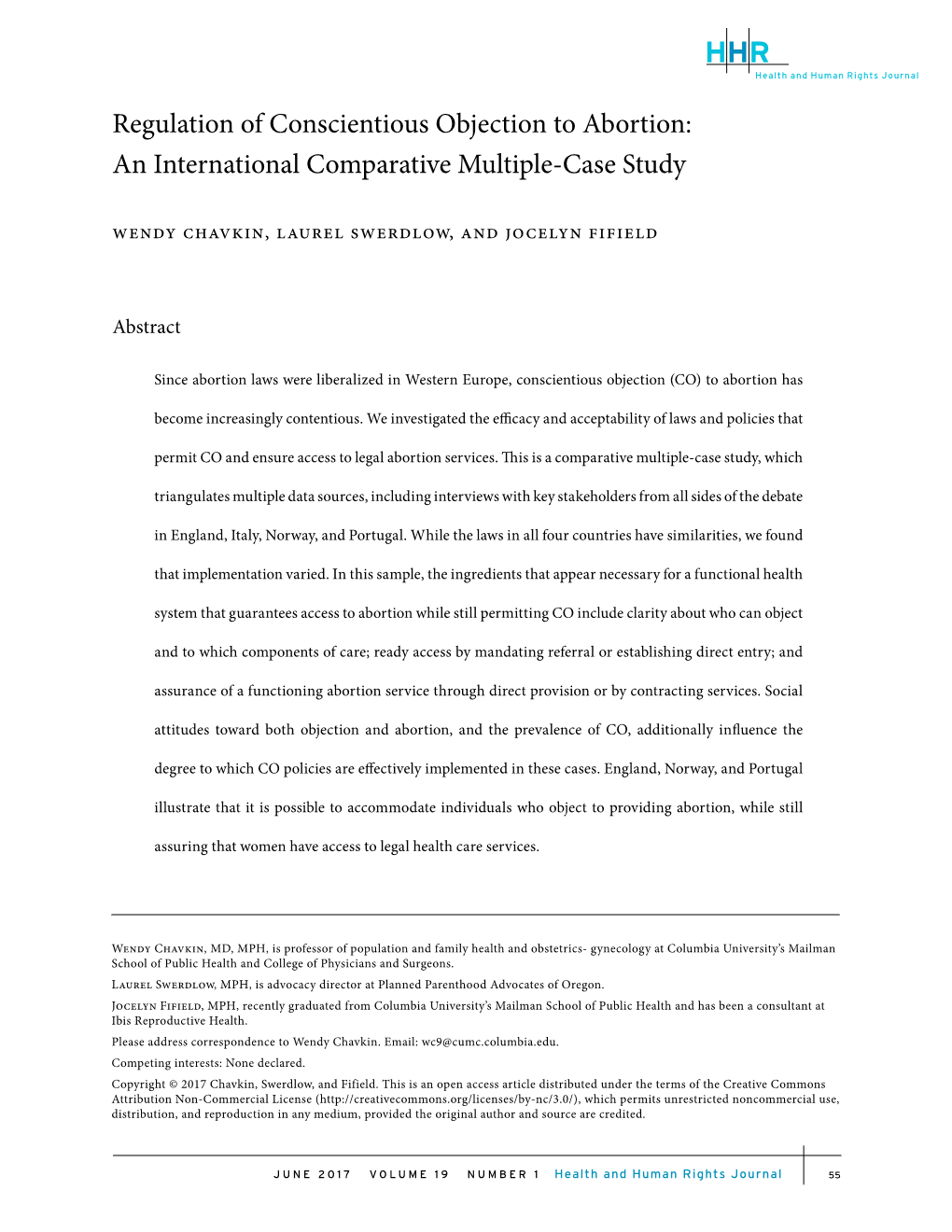 Regulation of Conscientious Objection to Abortion: an International