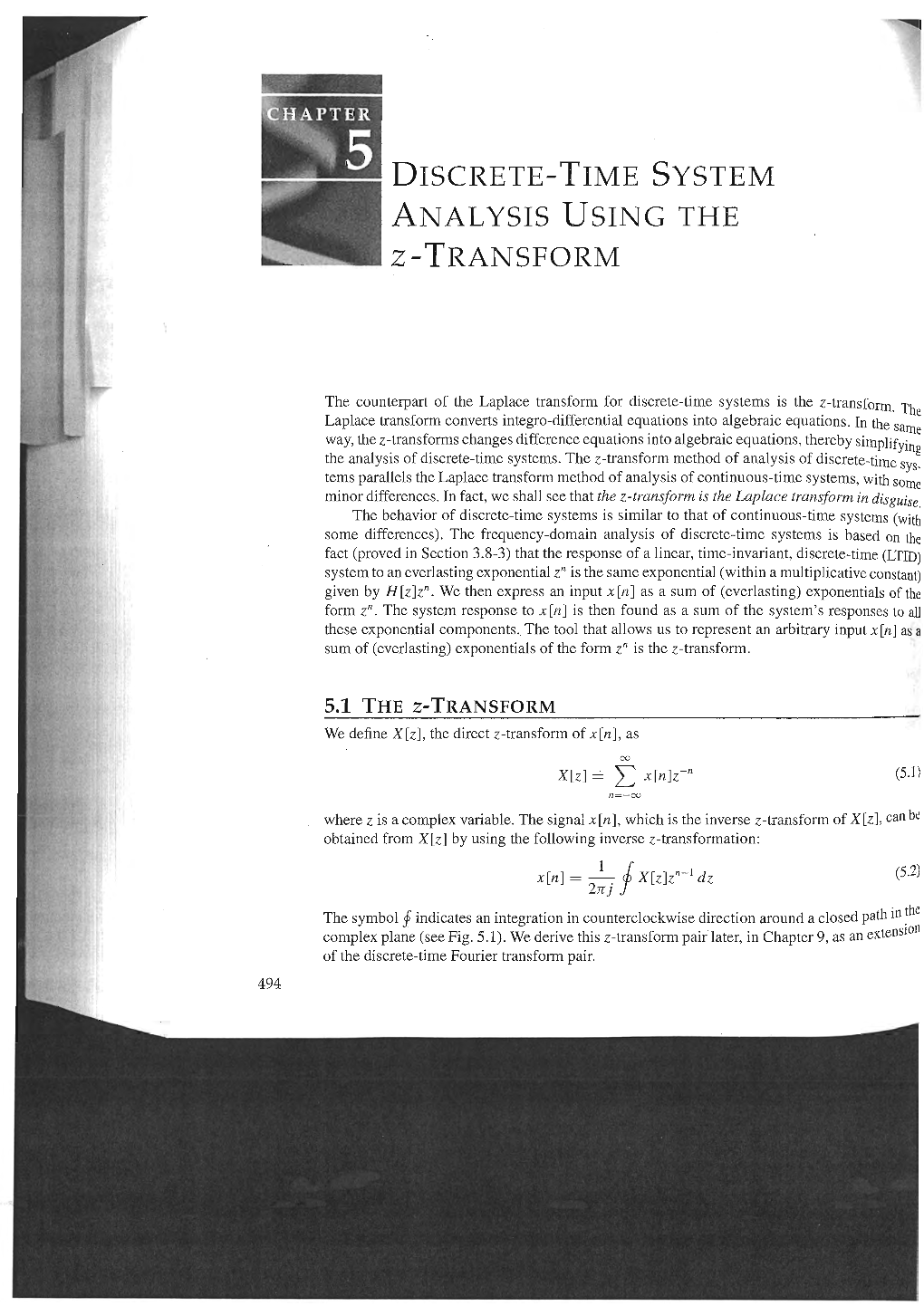 DISCRETE-TIME SYSTEM ANALYSIS USING the Z-TRANSFORM