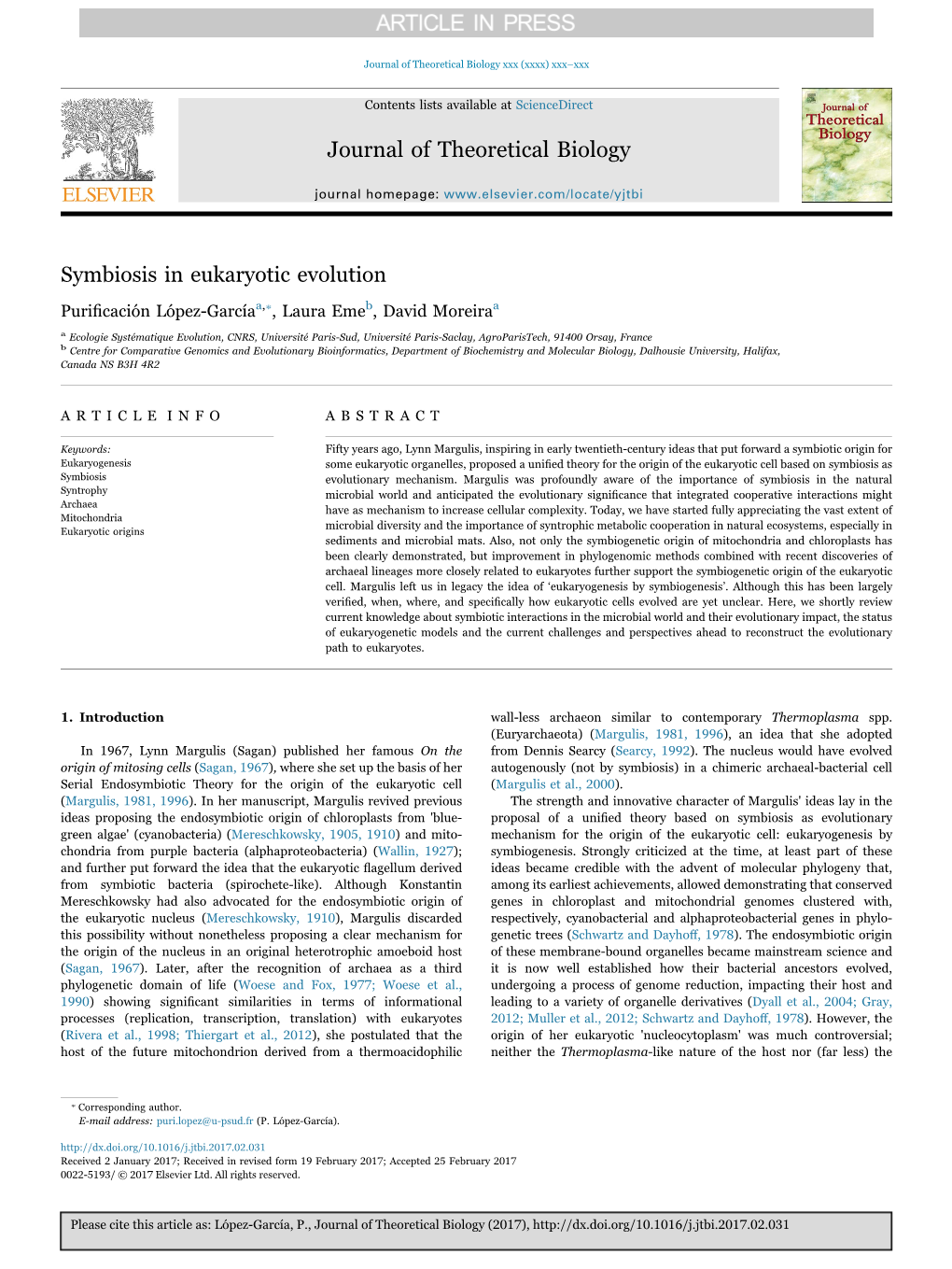 Symbiosis in Eukaryotic Evolution