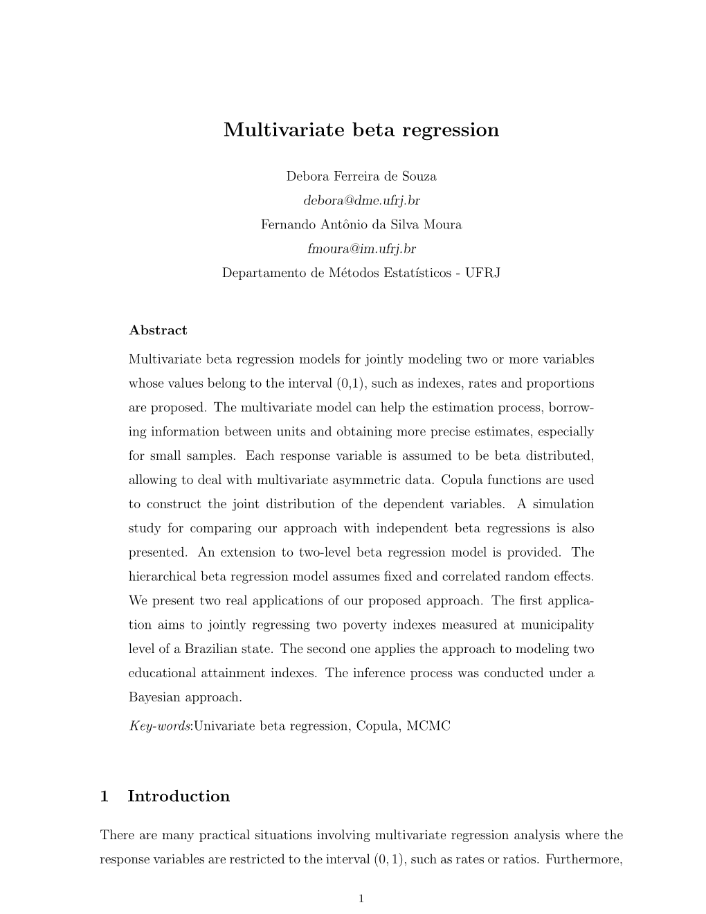 Multivariate Beta Regression