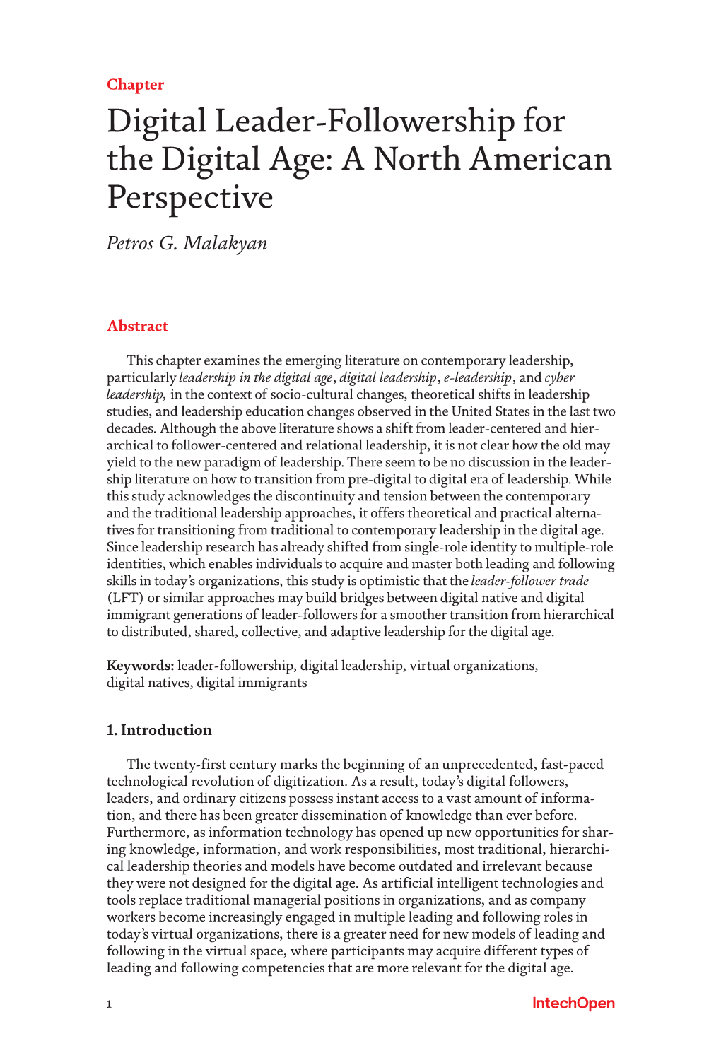 Digital Leader-Followership for the Digital Age: a North American Perspective Petros G