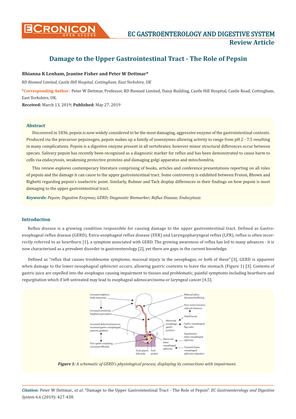 Cronicon OPEN ACCESS EC GASTROENTEROLOGY and DIGESTIVE SYSTEM Review Article