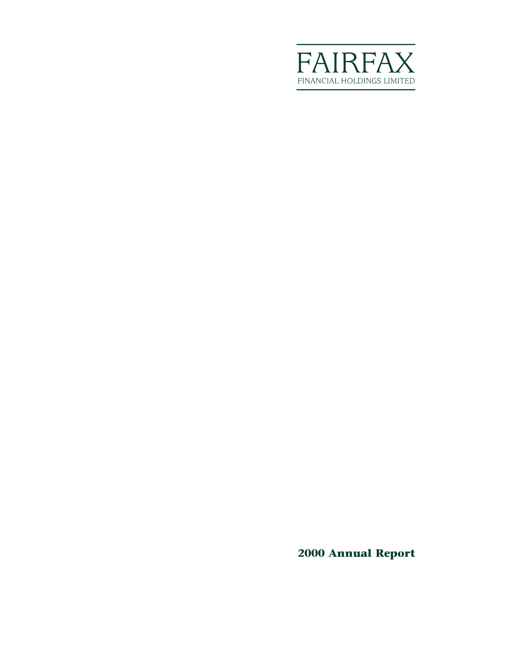 2000 Annual Report Contents