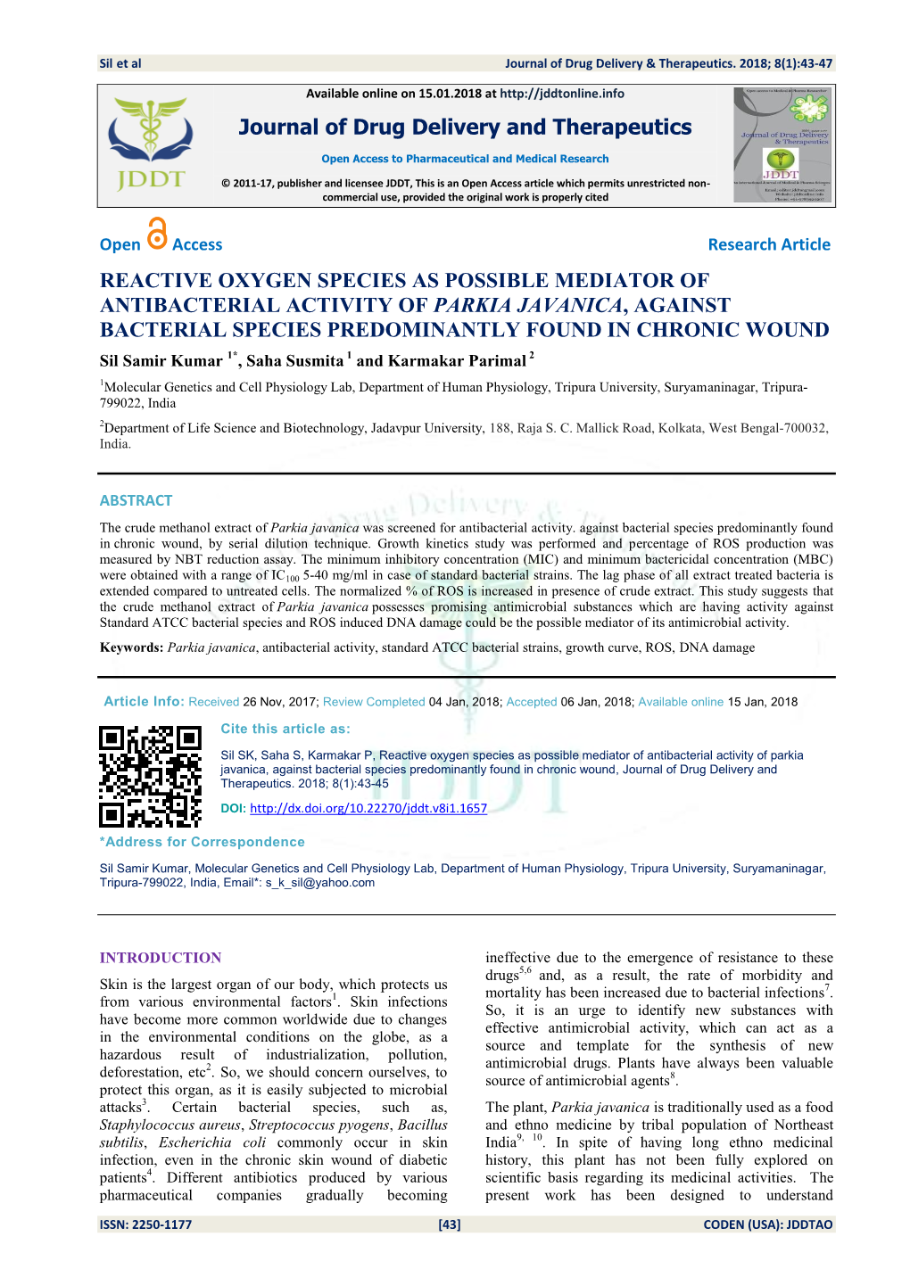 Reactive Oxygen Species As Possible Mediator Of