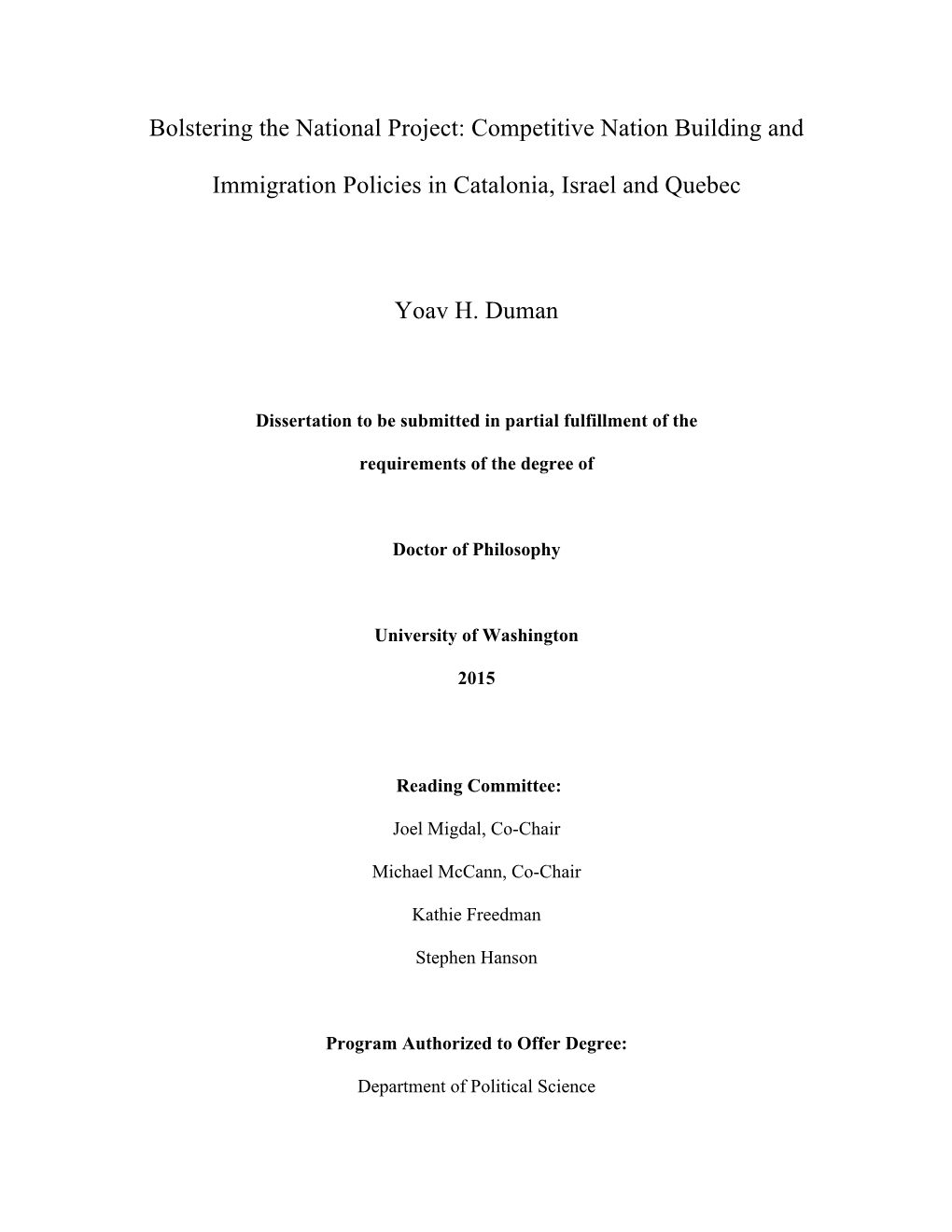 Competitive Nation Building and Immigration Policies in Catalonia