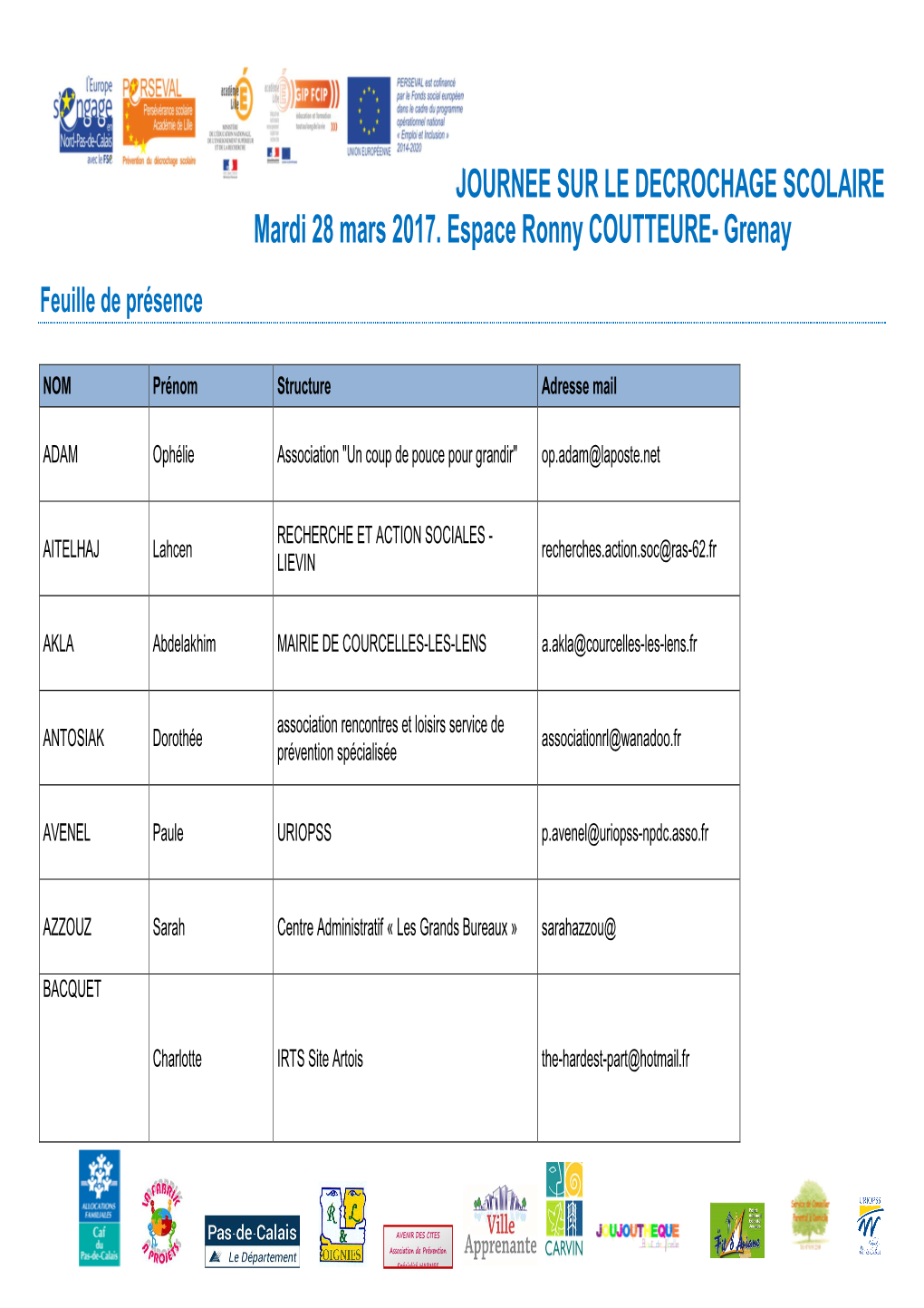 Liste Des Inscrits