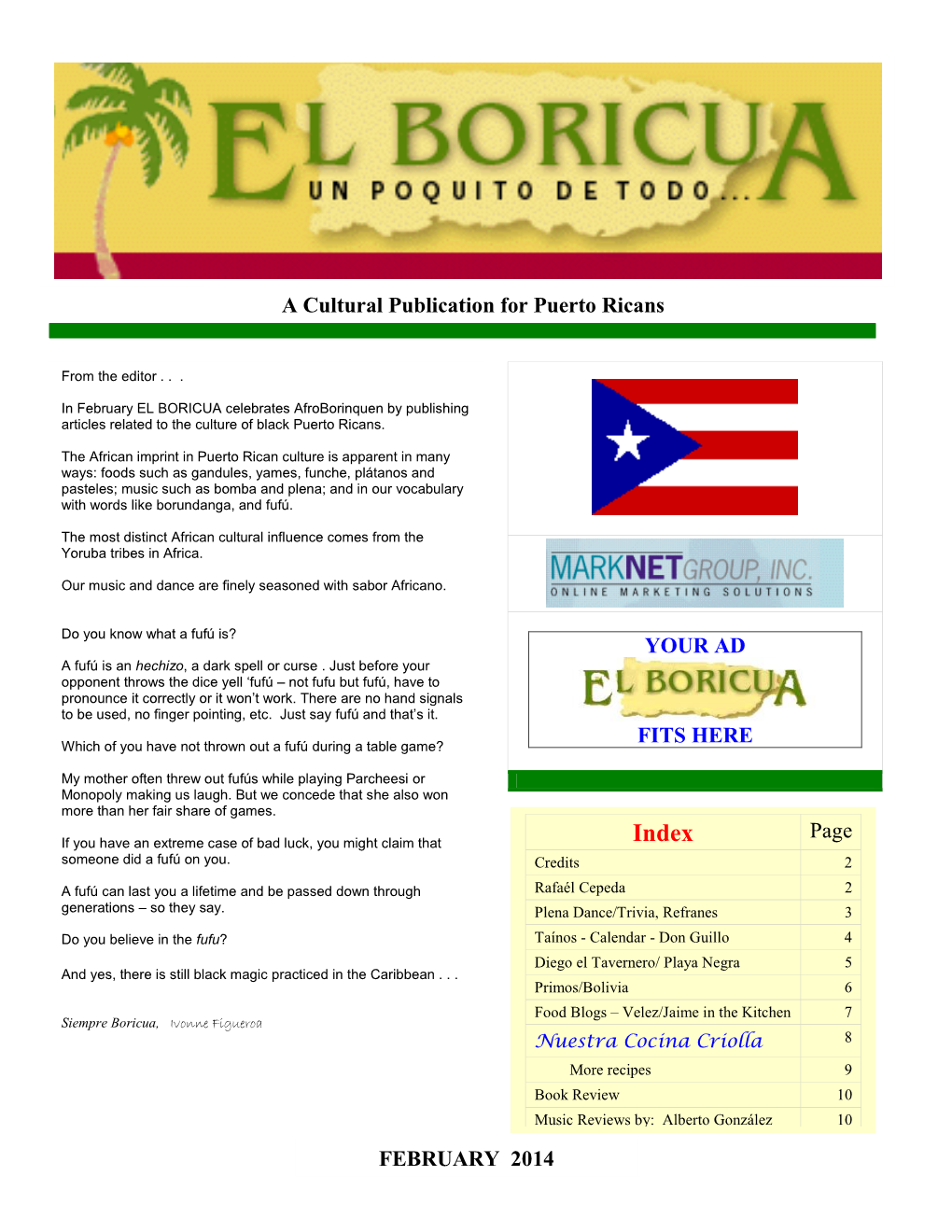 February 2014 February 2014 El Boricua Page 2