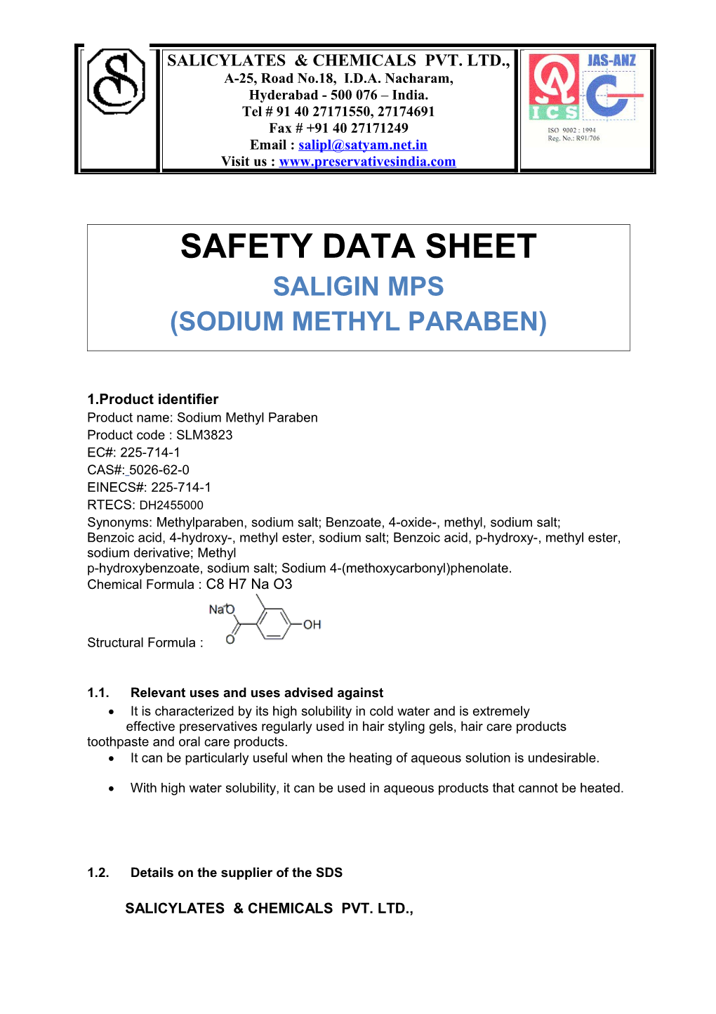 Safety Data Sheet s3