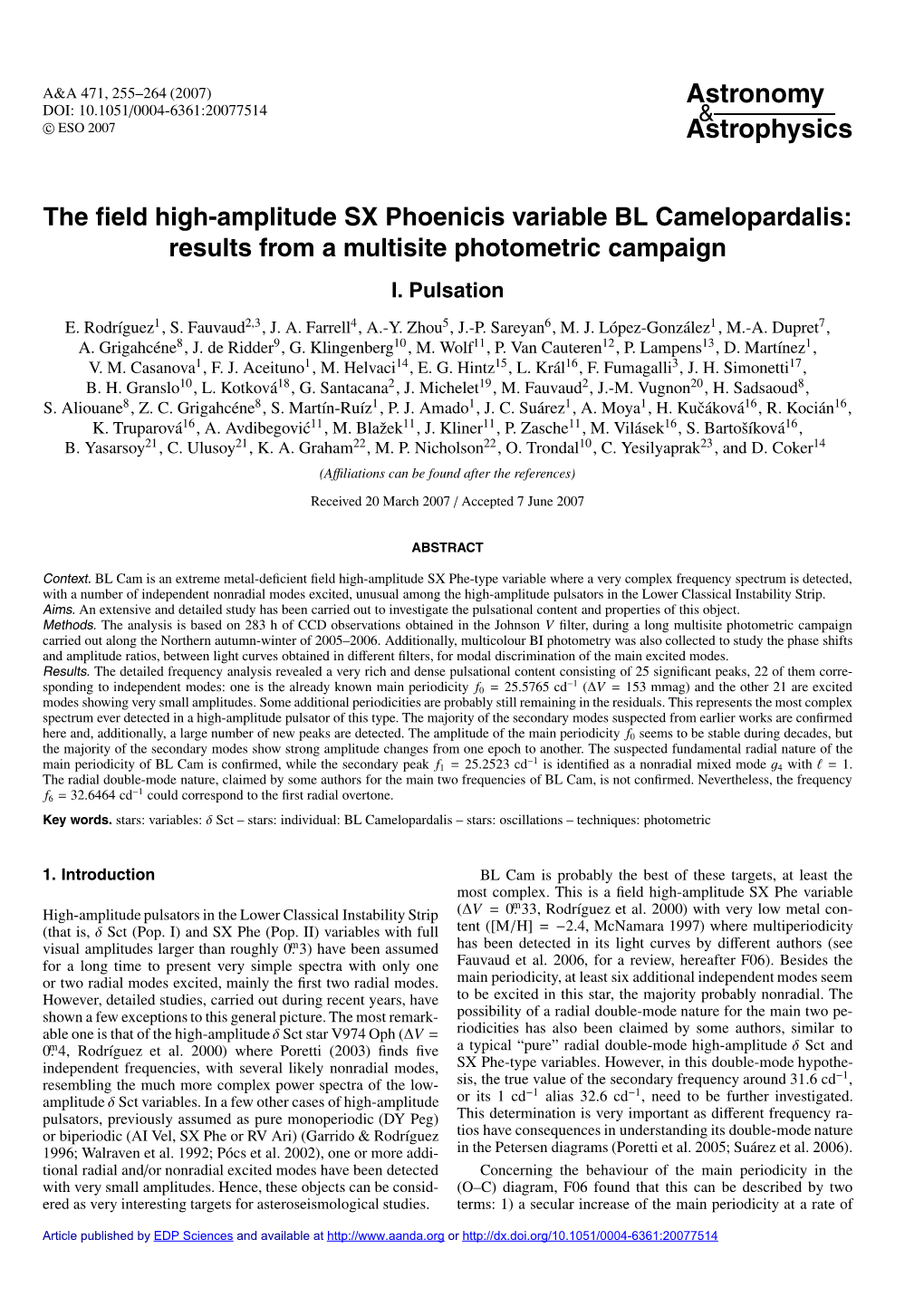 The Field High-Amplitude SX Phoenicis