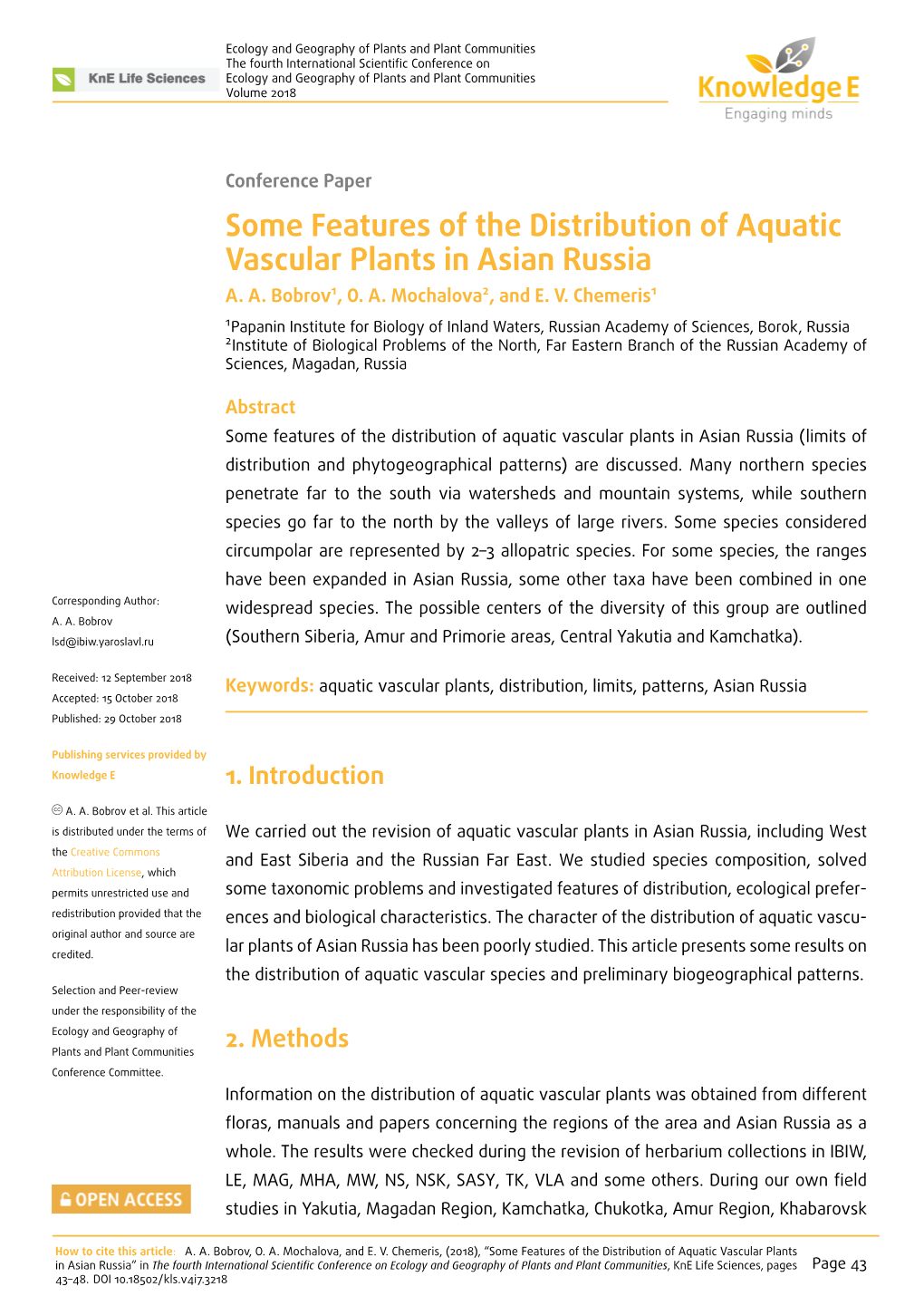 Some Features of the Distribution of Aquatic Vascular Plants in Asian Russia A