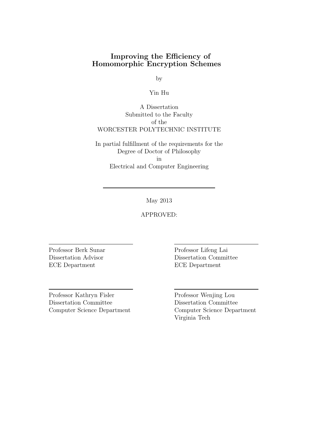 Improving the Efficiency of Homomorphic Encryption Schemes