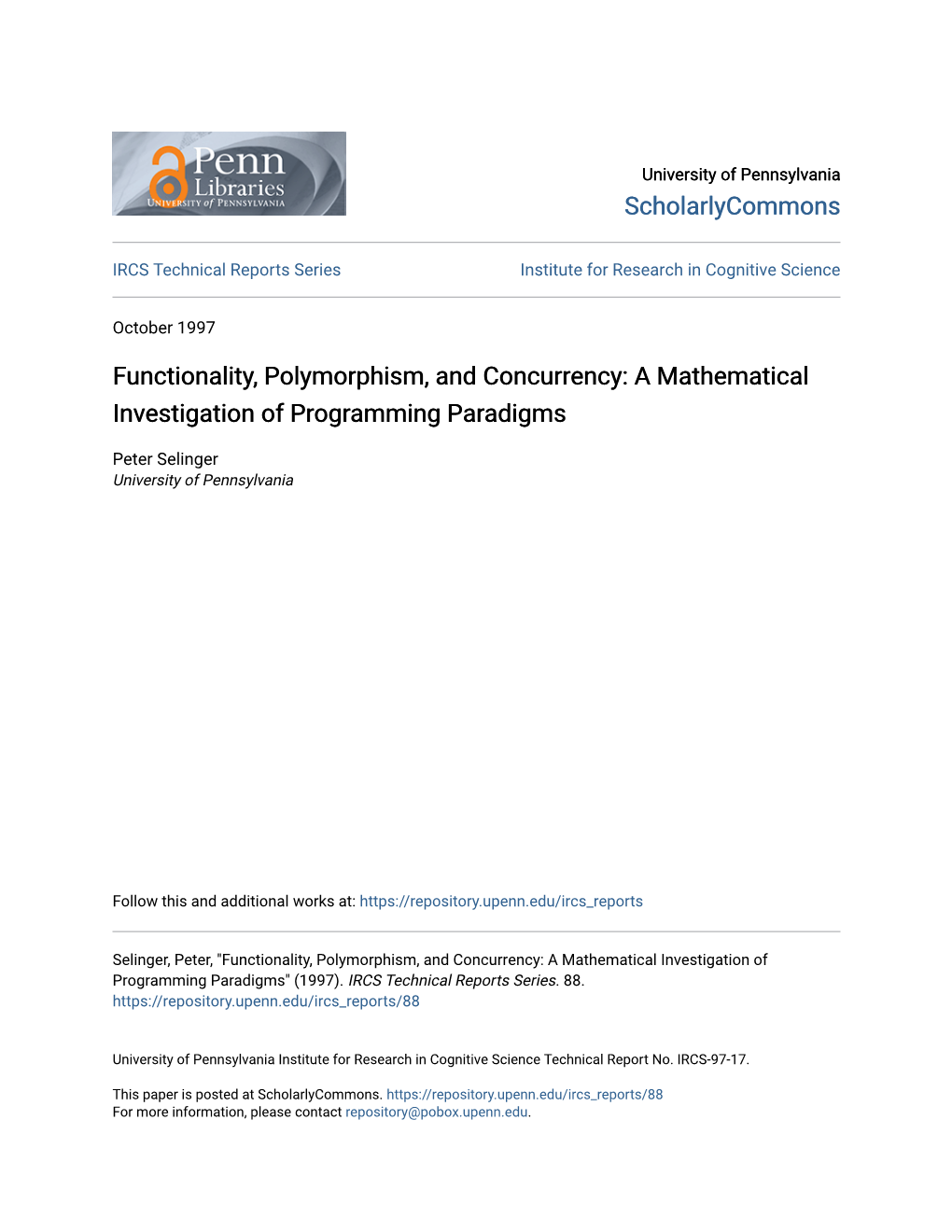 A Mathematical Investigation of Programming Paradigms