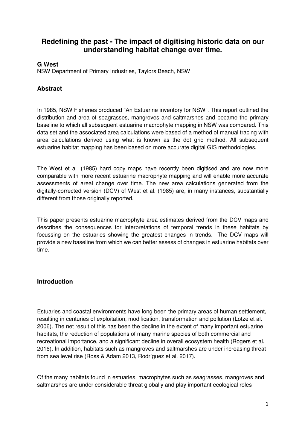 Redefining the Past - the Impact of Digitising Historic Data on Our Understanding Habitat Change Over Time